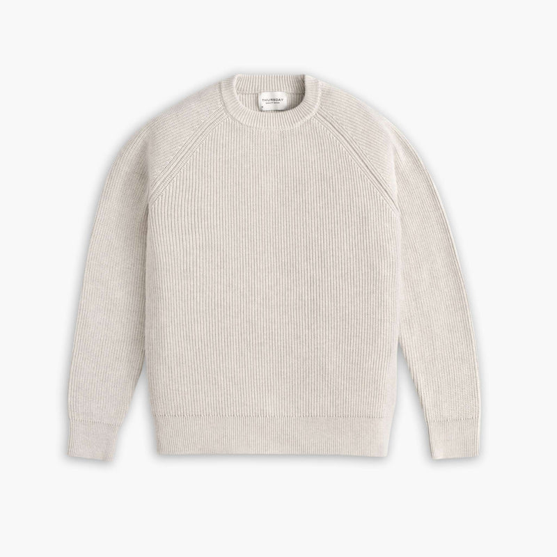 Ribbed Crewneck Sweater | Oat